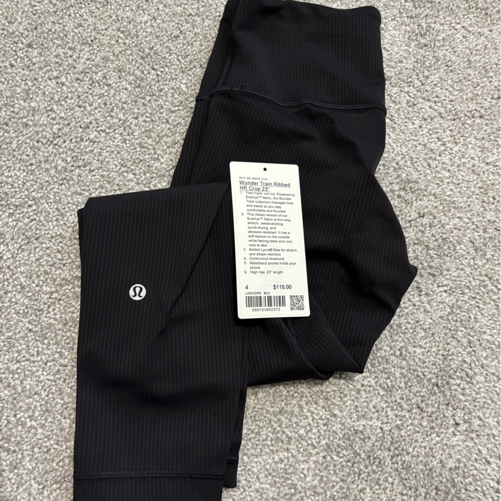 lululemon wunder train ribbed HR crop 23"